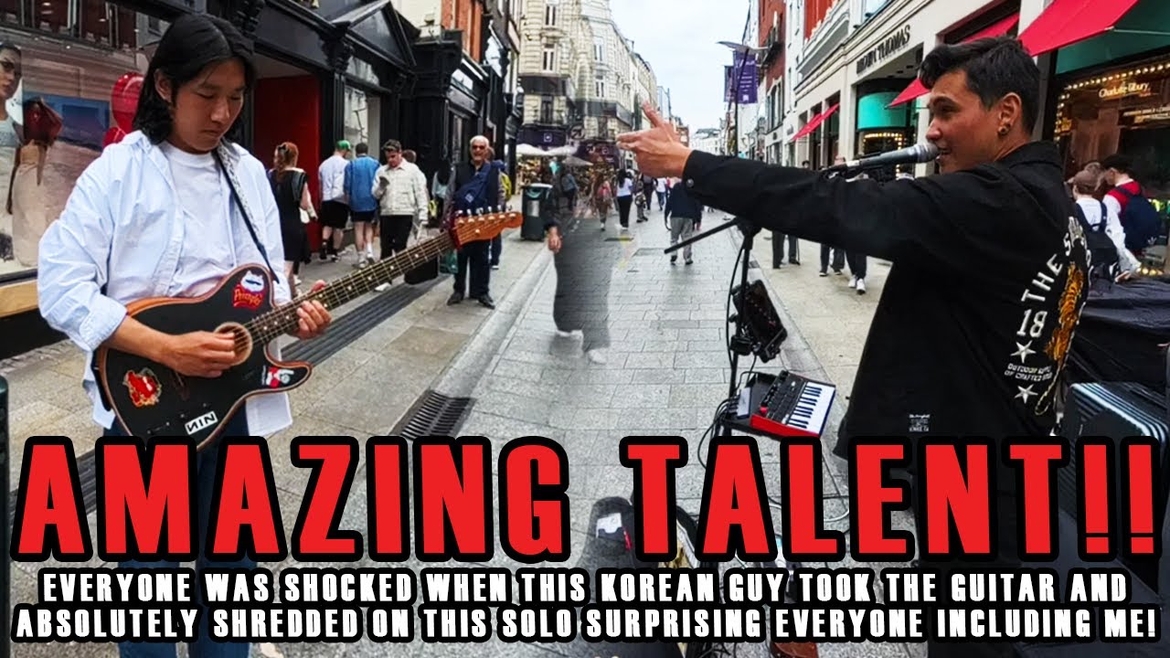 🎸 EPIC KOREAN Guitarist SHREDS on this LIVE BUSKING Cover - You Won't Believe His Skills!
