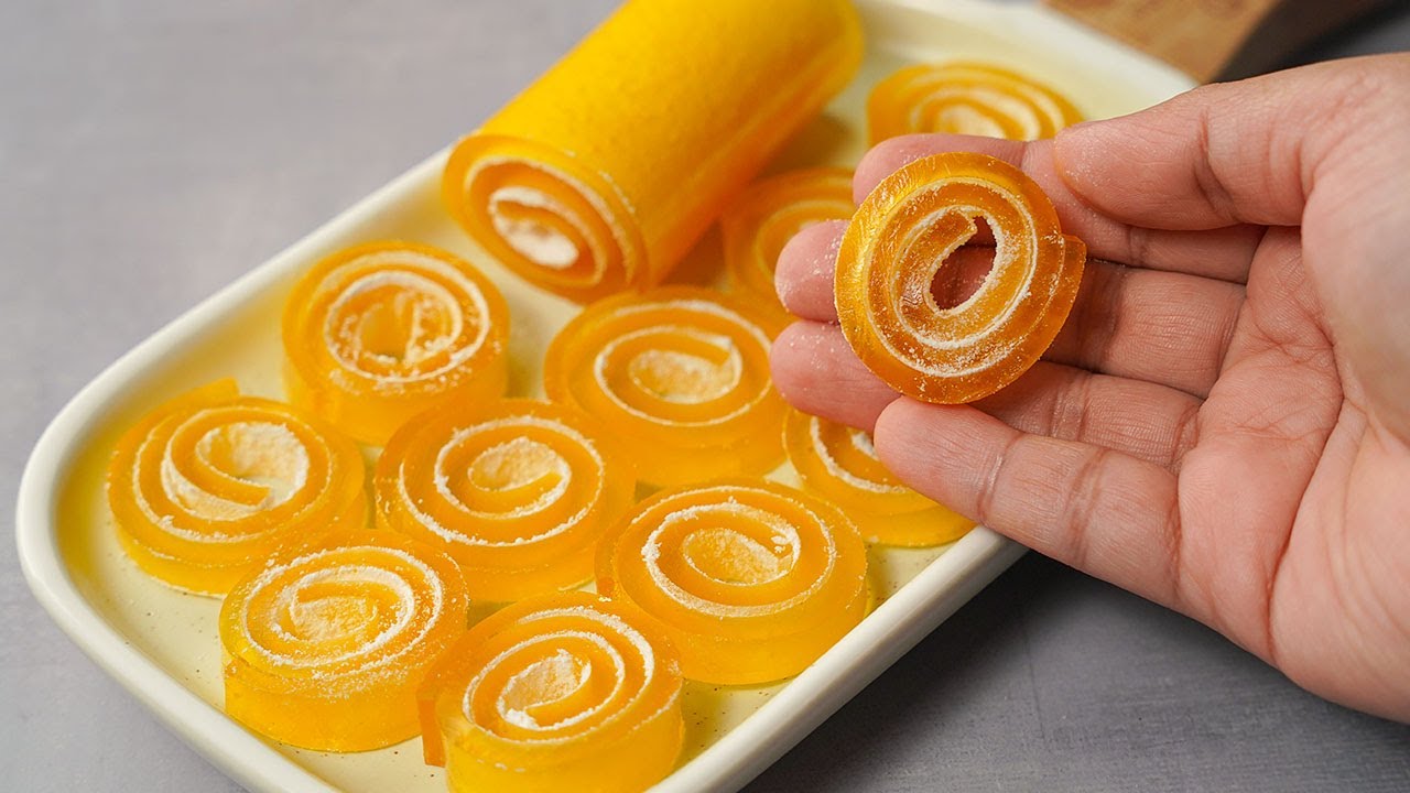 Orange Roll Candy | 3 Ingredients Orange Candy Recipe | Yummy