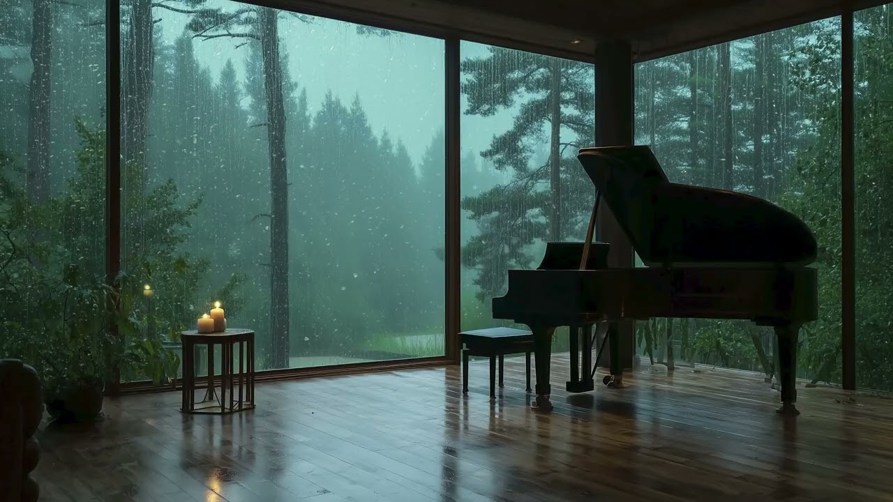 Soft Rain and Calm Piano Music | Healing Sleep Sounds for Stress Relief and Peaceful Bedroom Rest
