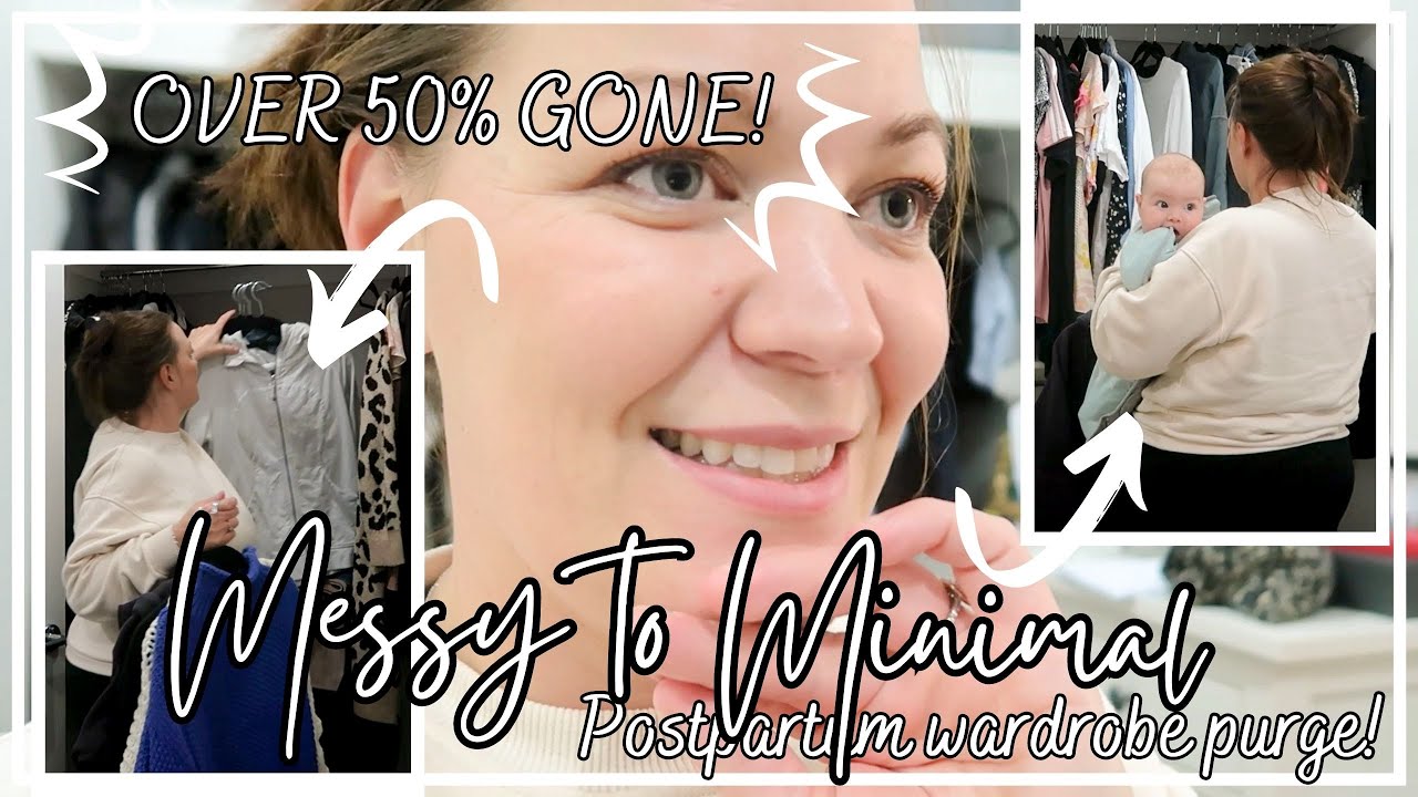 Get it all done with me || HUGE POSTPARTUM WARDROBE PURGE || OVER 50% GONE!