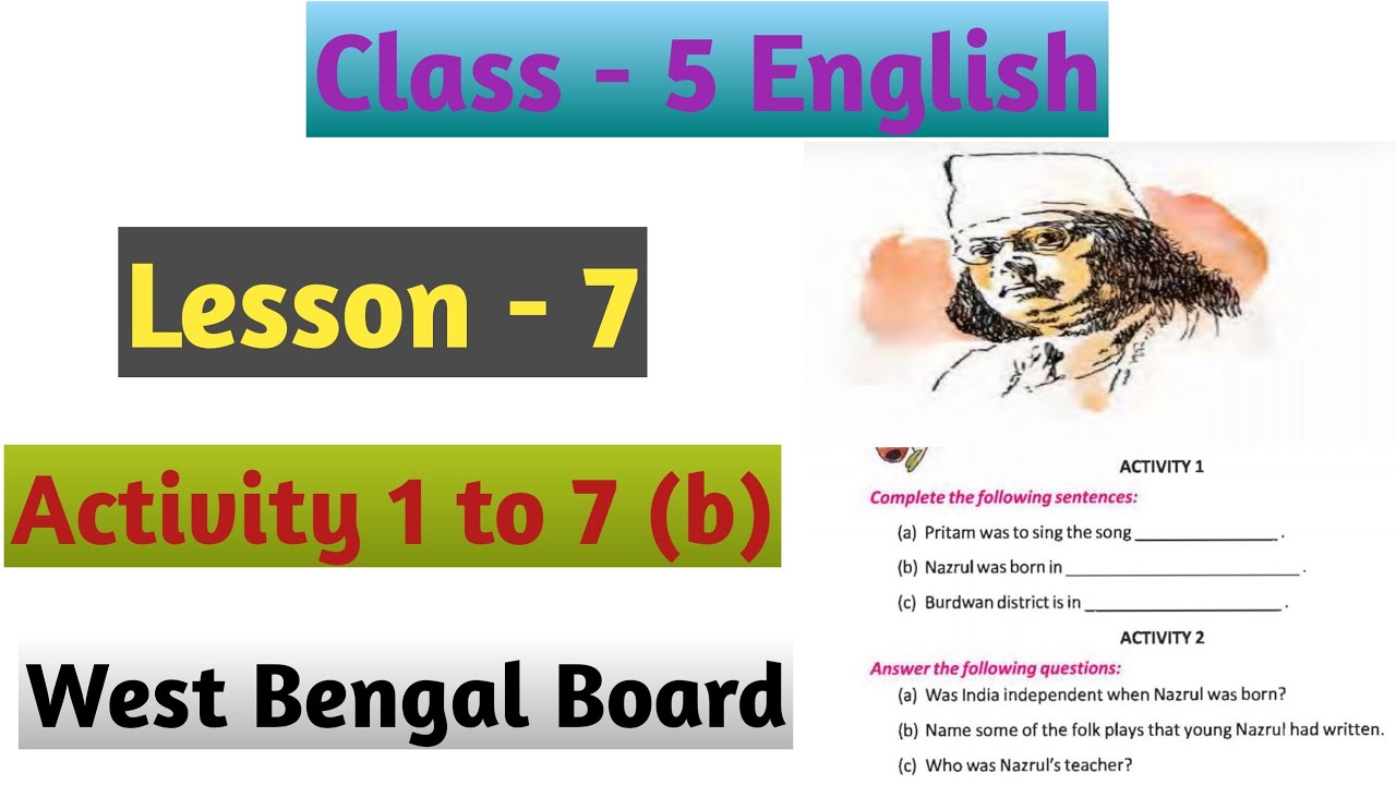 Class 5 English Lesson 7 Activity 1 to 7 (b)