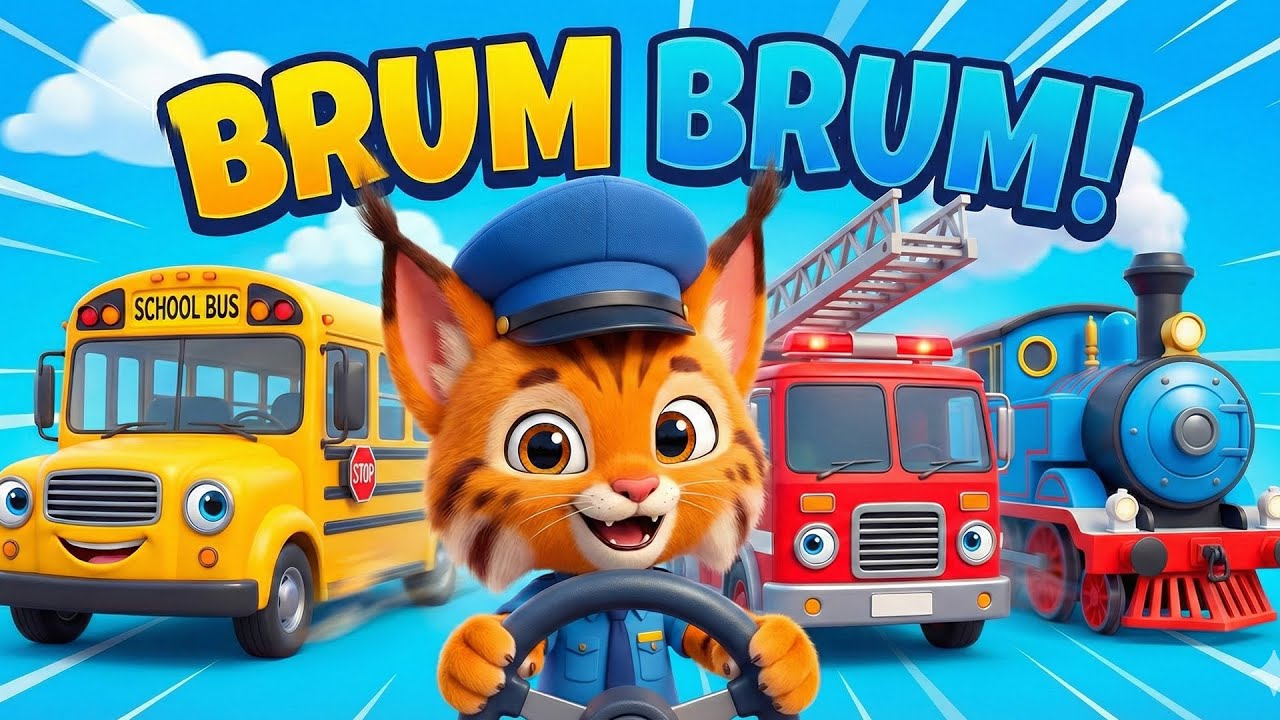 🚌 POJAZDY dla Dzieci – Autobus, Straż i Pociąg 🚒 Piosenka Edukacyjna (Lulu i Rysio)
