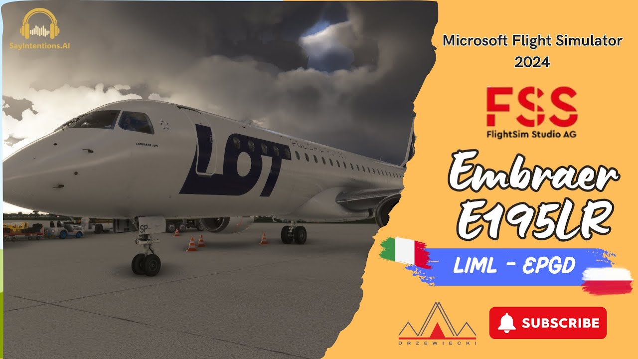 MSFS 2024 & @SayIntentionsAI - Embraer 195LR od FSS | Mediolan-Linate - Gdańsk