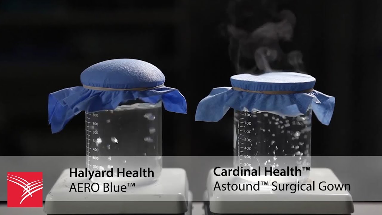 Astound™ Surgical Gown vs. Halyard Health AERO Blue™ Surgical Gown Demonstration Video