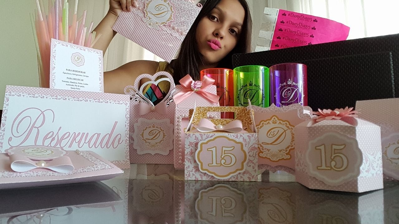#DanyDias15 Lembrancinhas, convites, copos 15 anos - Dany Dias