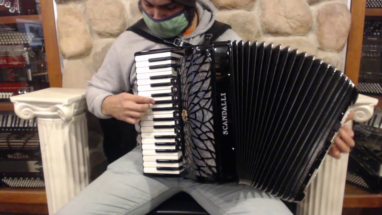 SCANAIRIIHBK - Black Scandalli Air II Piano Accordion LMMH 34 96 $7499