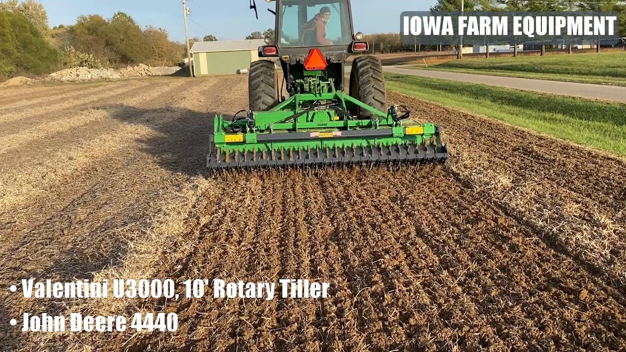 Valentini U3000, 10' Rotary Tiller on John Deere 4440 PTO Tiller Heavy Duty Rotary Tiller