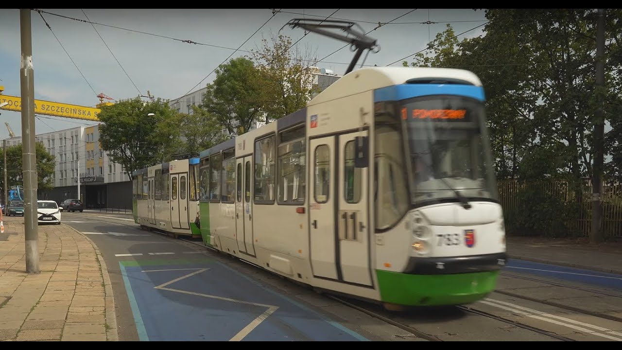 Poland, Szczecin, tram 11 ride from Lubeckiego to Piastów