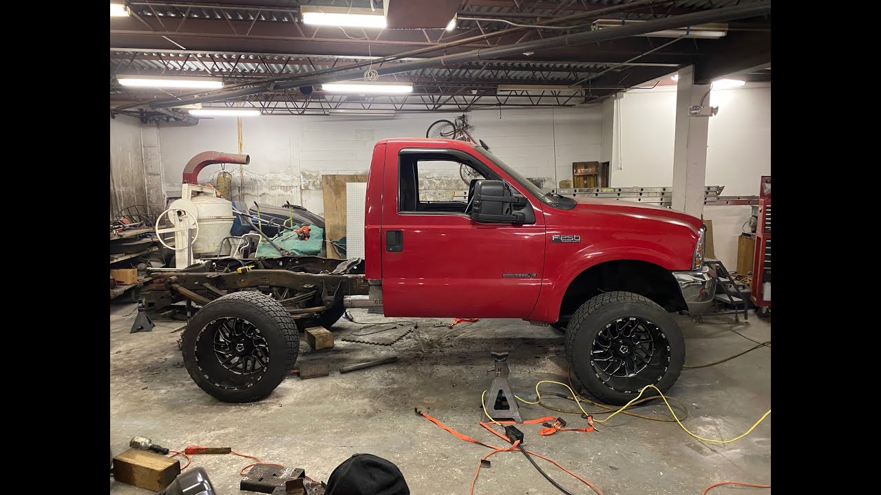 Project F-250 SHORTY Part 2- (Welding Frame Together, Custom Driveshaft, and Fuel Tank Fitment!)