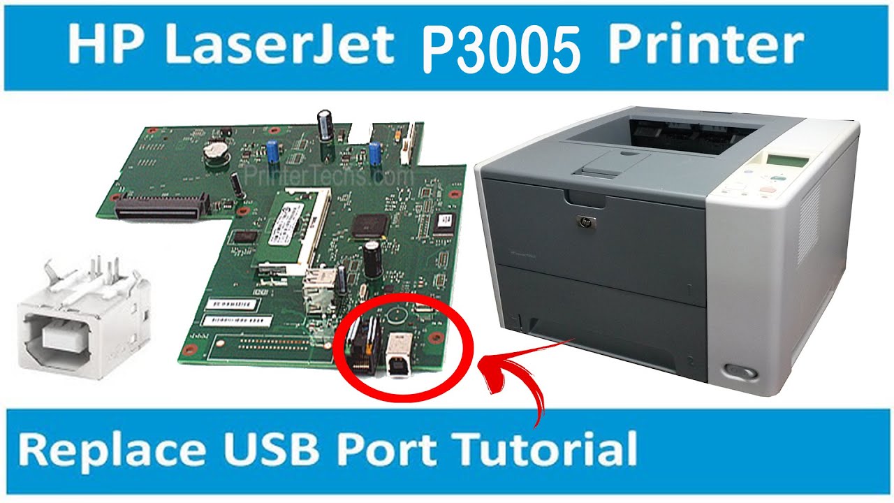تغيير مدخل USB لطابعة اتش بي 3005 | HP Printer USB Port Replacement {Fixed}