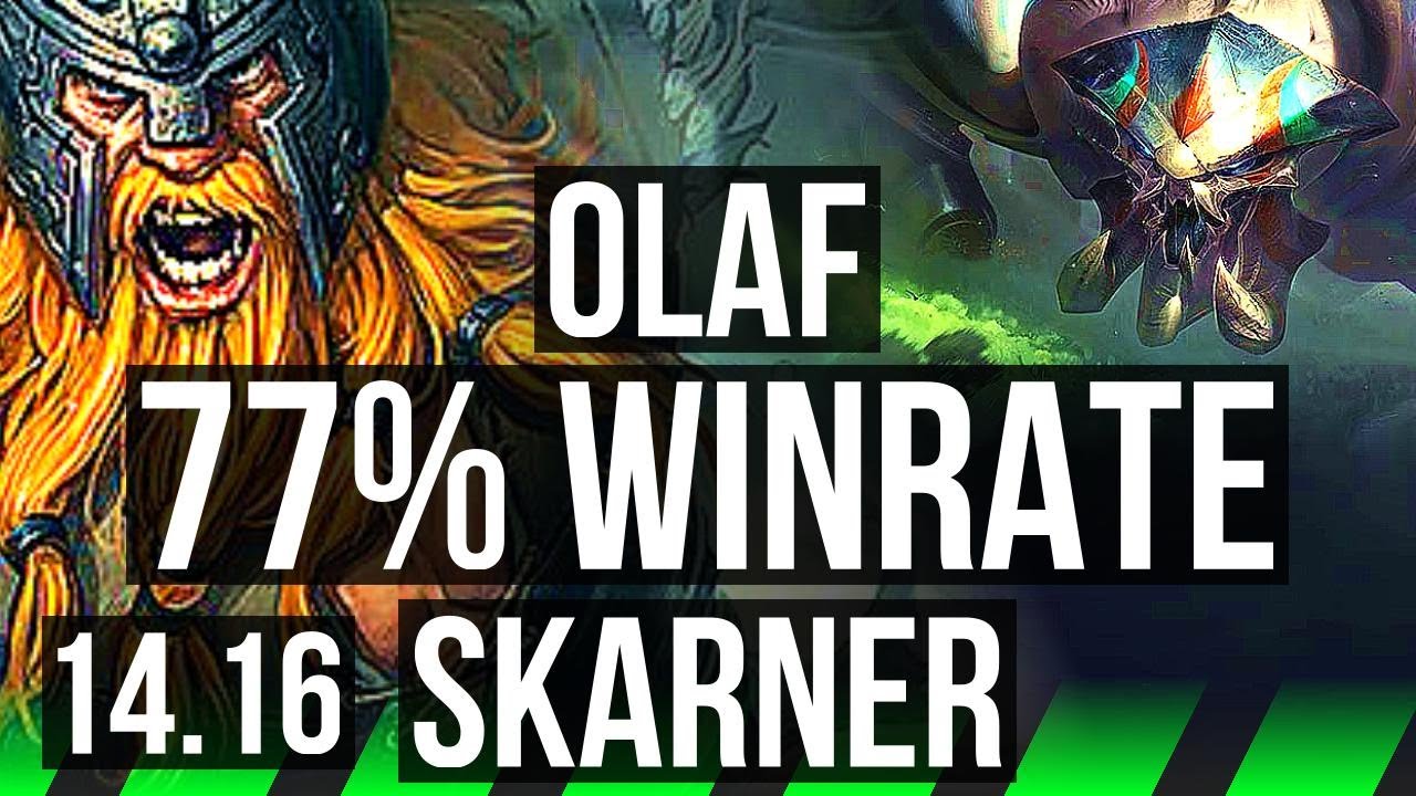 OLAF vs SKARNER (JGL) | 77% winrate, 45k DMG, Dominating | EUW Master | 14.16