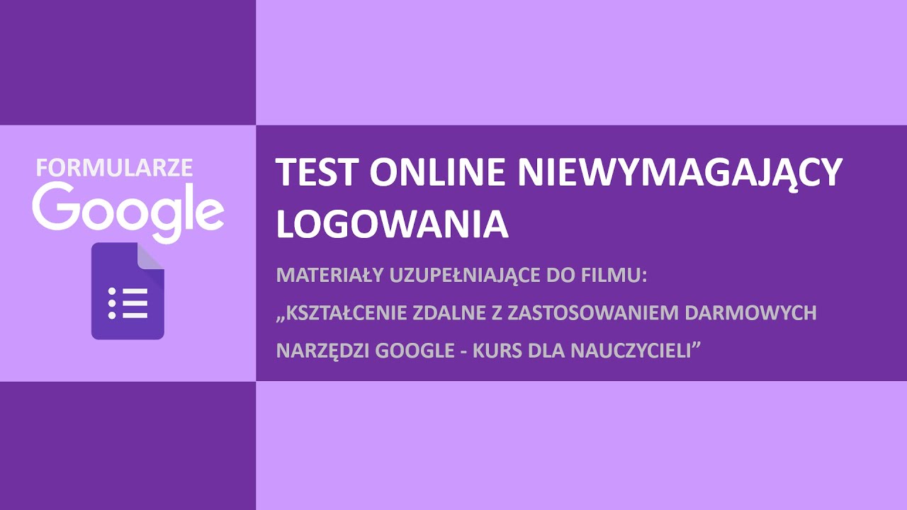 Test online niewymagający logowania. Materiały uzupełniające