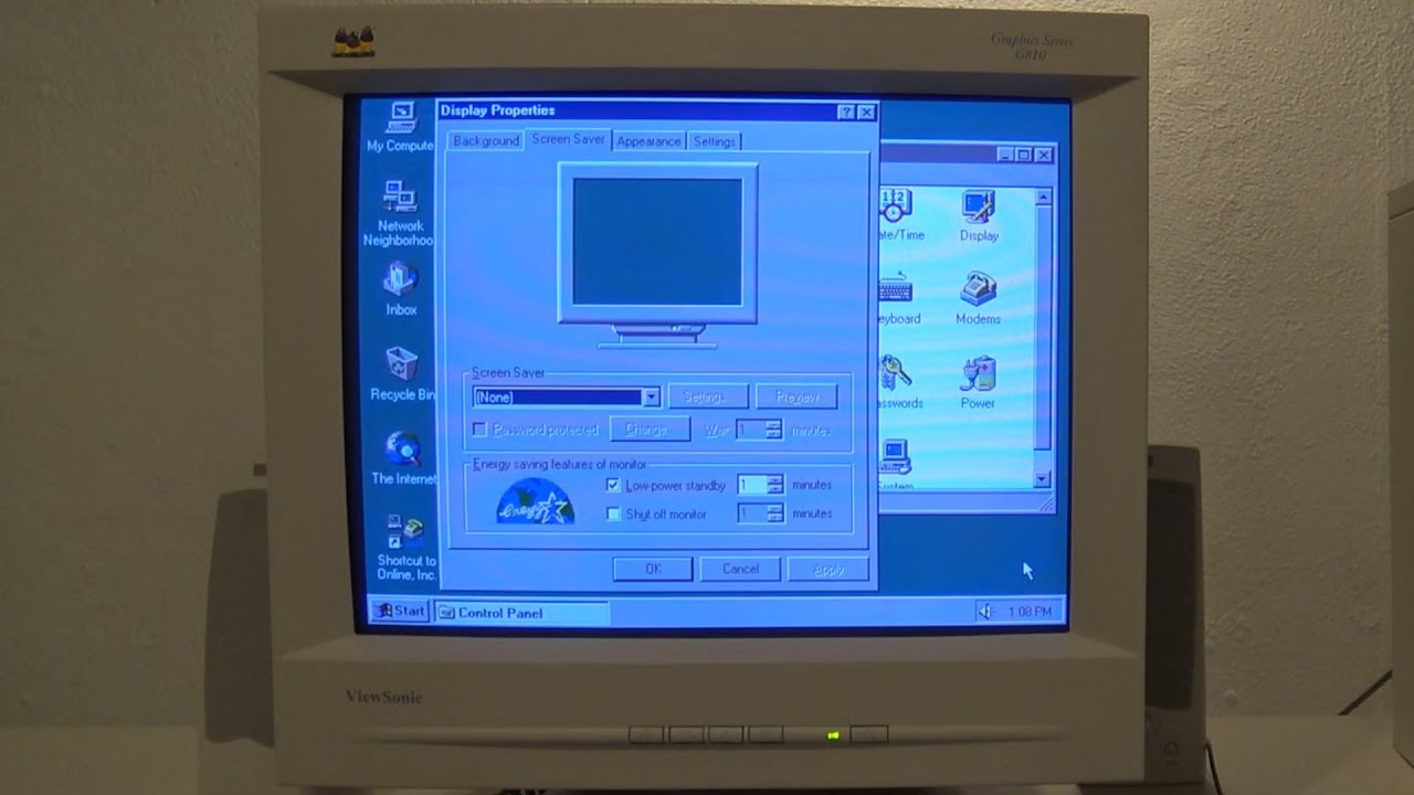 RETRO CRT Standby Suspend VS Power Off Mode Comparison Windows 95 in the BACKROOMS