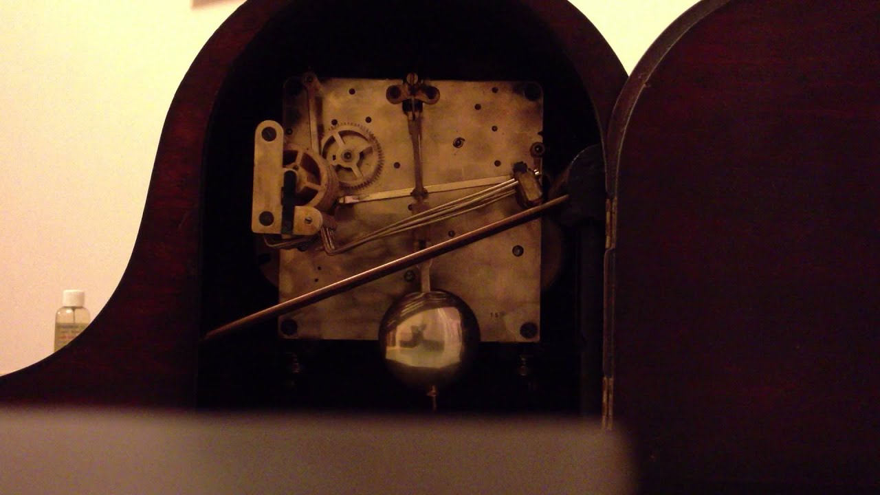 RARE URGOS DUAL CHIME GERMAN WHITTINGTON & WESTMINSTER MANTLE CLOCK BACK