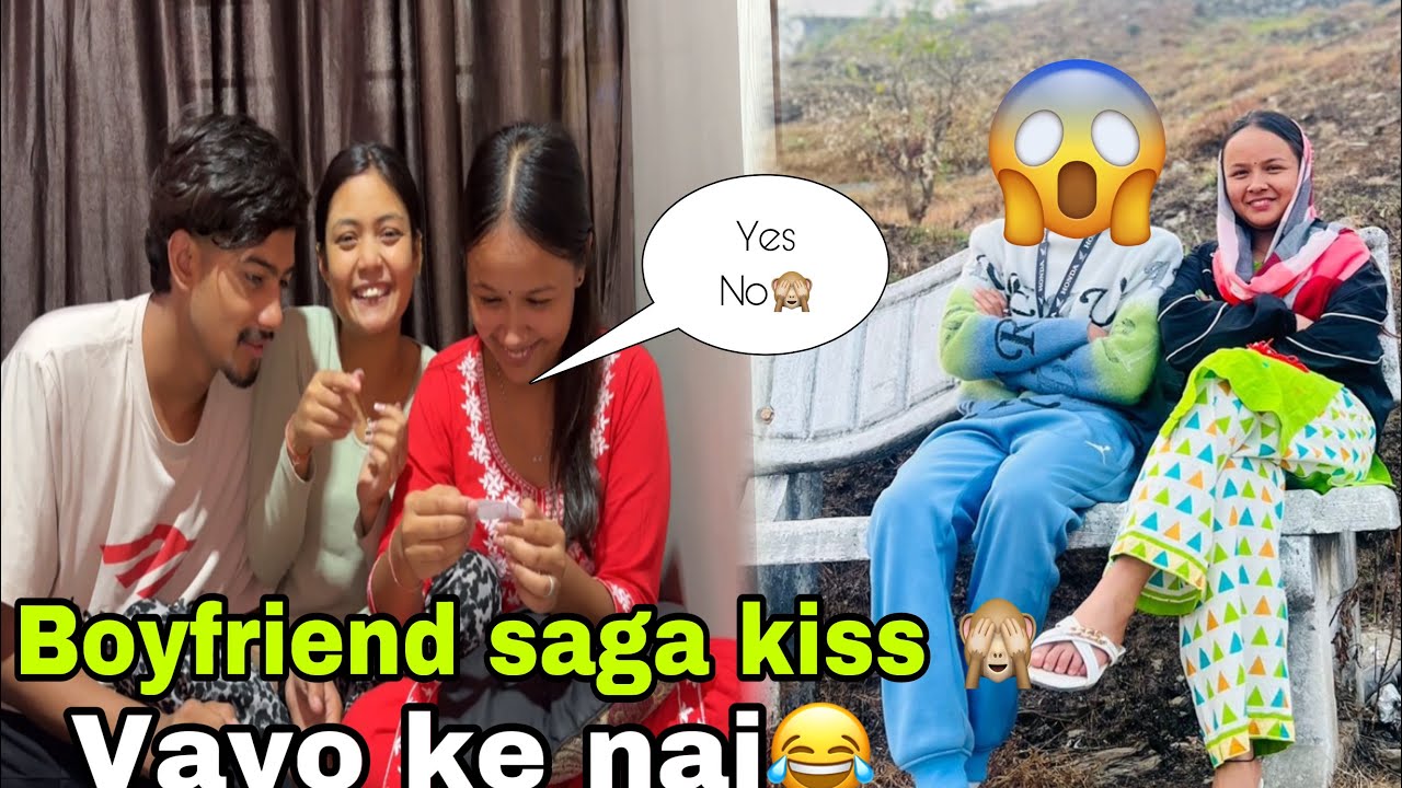 Paper game khal sabai Jana ko haso rokeyana 😂boyfriend saga kiss vayo ke nai🙈