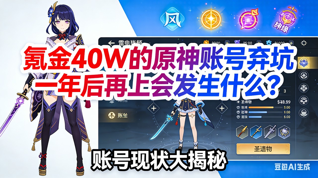 【原神】氪金40W的原神账号弃坑一年后再上会发生什么？