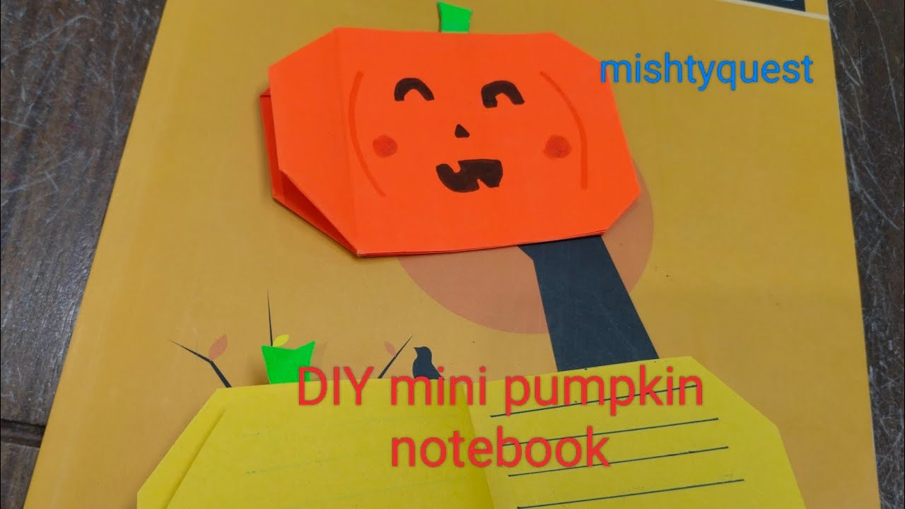 DIY Mini Pumpkin Notebook |How to make a paper notebook|Origami diary|Halloween🎃crafts|@mishtyquest 