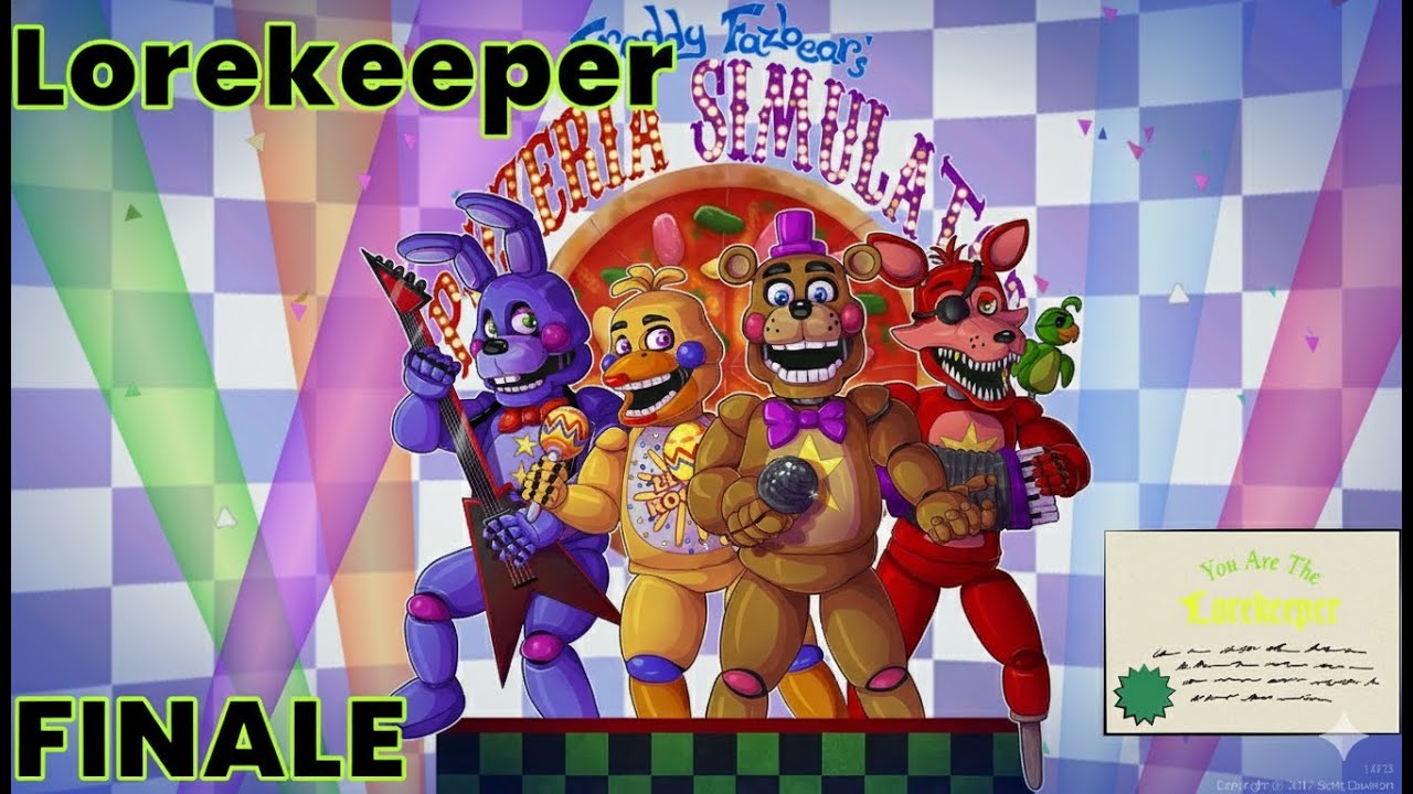 Beating and getting the lorekeeper badge in fnaf pizzeria sim