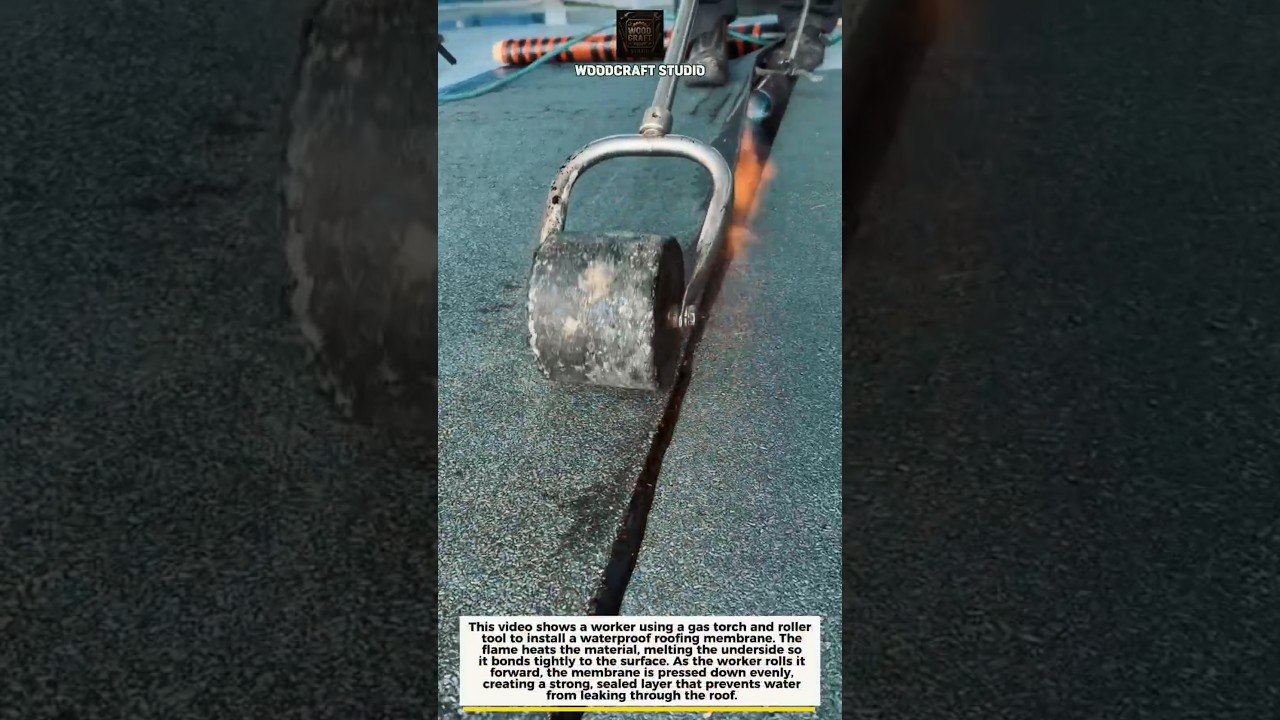 Fast Roof Waterproofing Torch Method #roofing #construction #tools