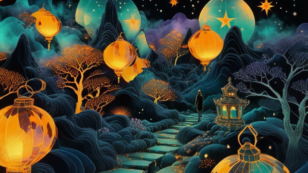 [4K] Trippy Visuals for LSD & Shroom Trips | Lanterns of the Forgotten Path