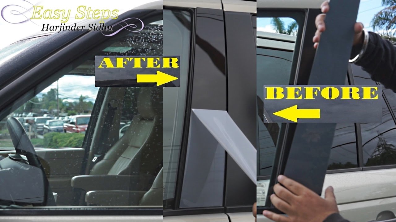 How to Cover Faded Door Pillar Trims on Range Rover and make a Glossy Finish | Window Trims