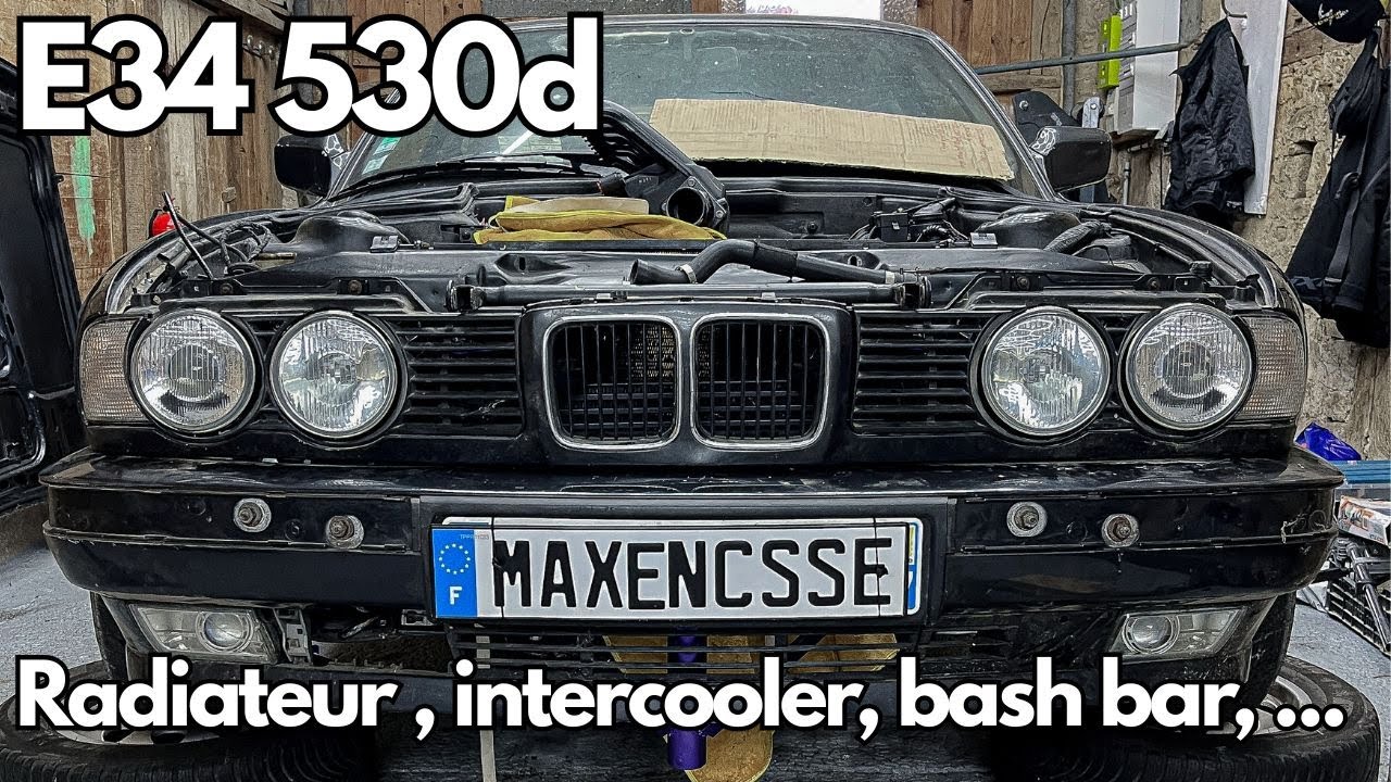 ASMR BMW E34 530D - Radiateur, intercooler, bash bar, modifications face avant
