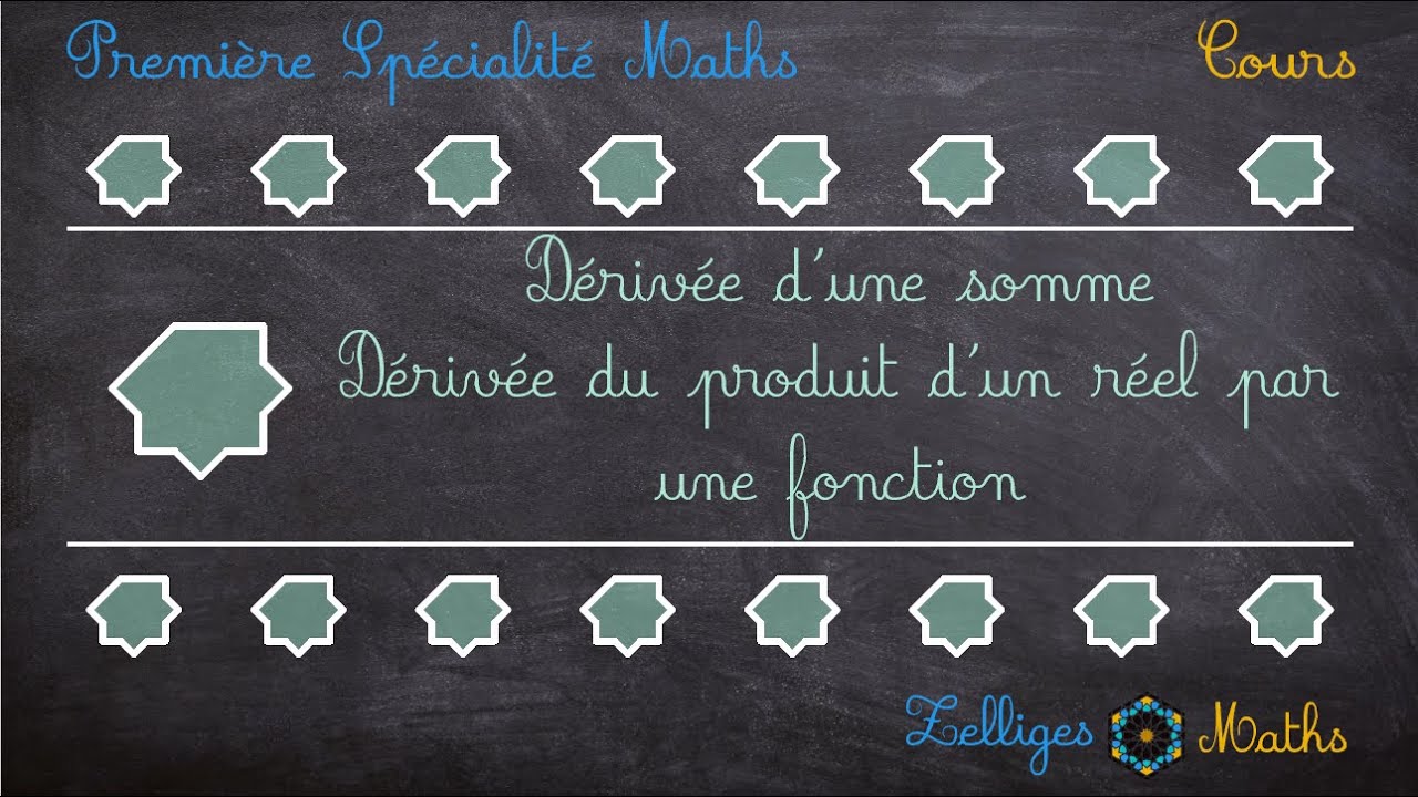 1èreSpéMaths - Dérivée d'une somme - Dérivée du produit d'un réel par une fonction