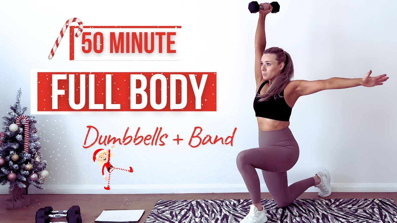 50-Min Full Body Strength & Conditioning Workout – Dumbbells + Resistance Band | ANNAFITG