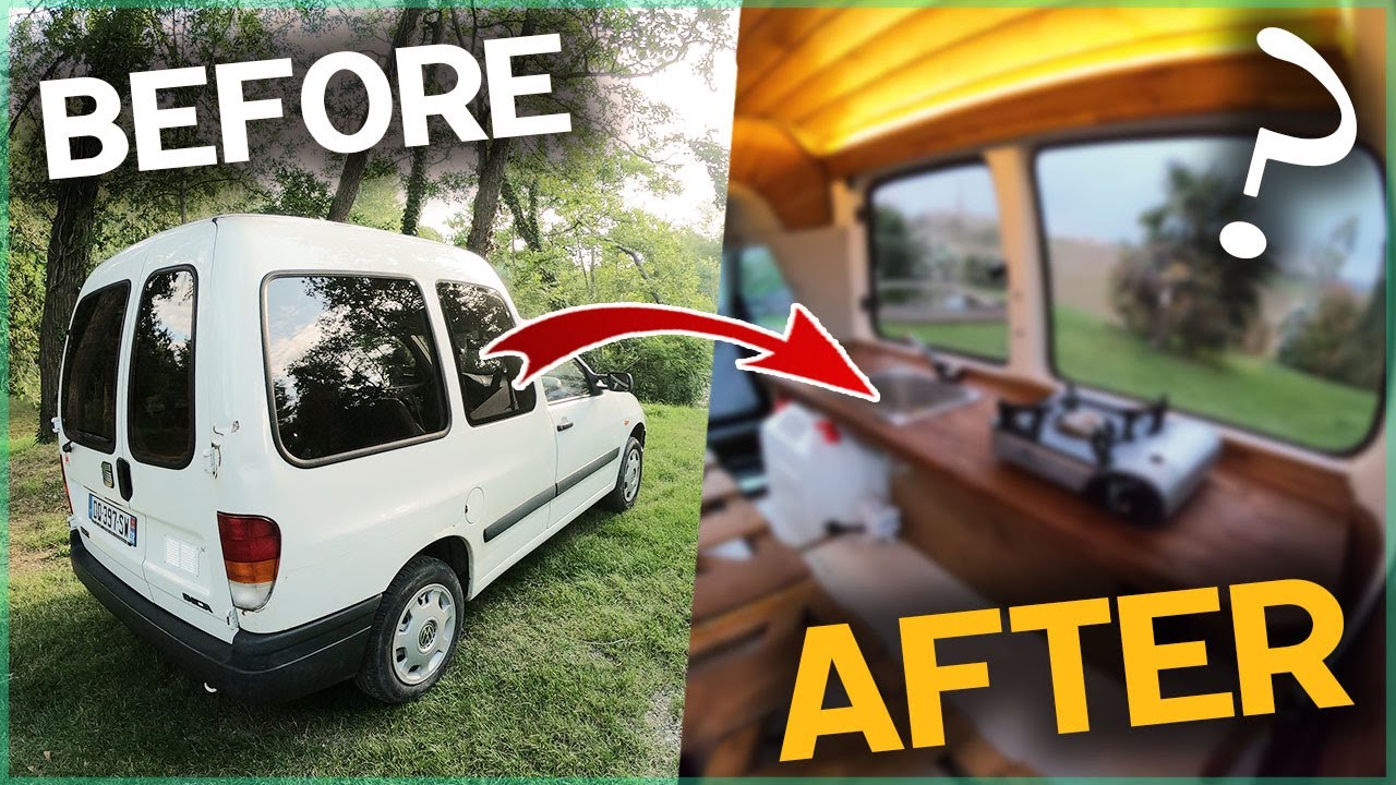 10 MINUTES TIMELAPSE CONVERSION - BUILD A KITCHEN IN THIS CAR ?! DIY VANLIFE CUISINE FOURGON AMÉNAGÉ