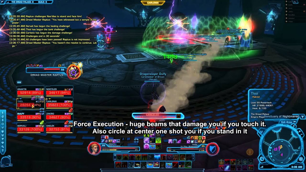 SWTOR Hardmode Dread Master Raptus - руководство по прохождению Dread Palace