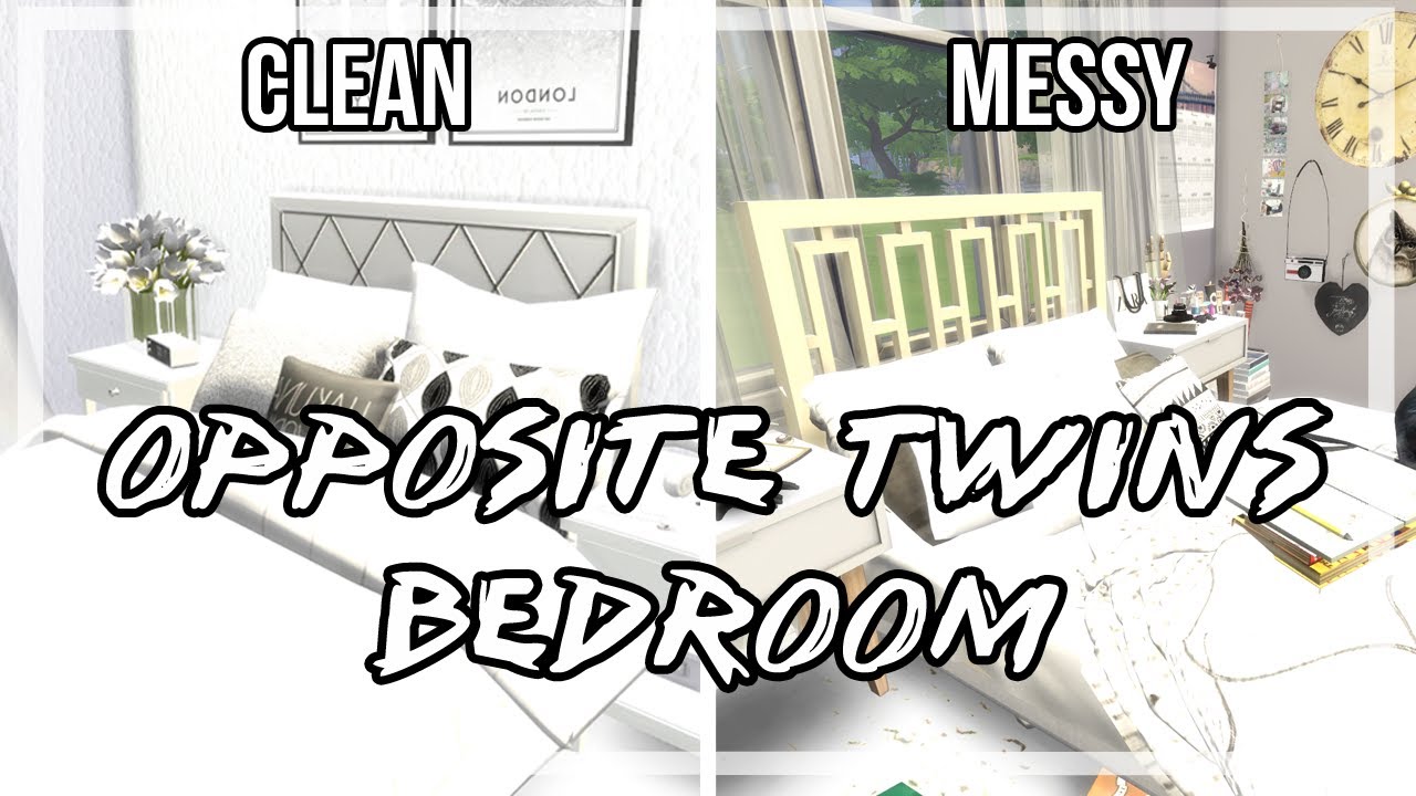 The Sims 4: Room Build || Opposite Twins Bedroom [Clean/Messy]
