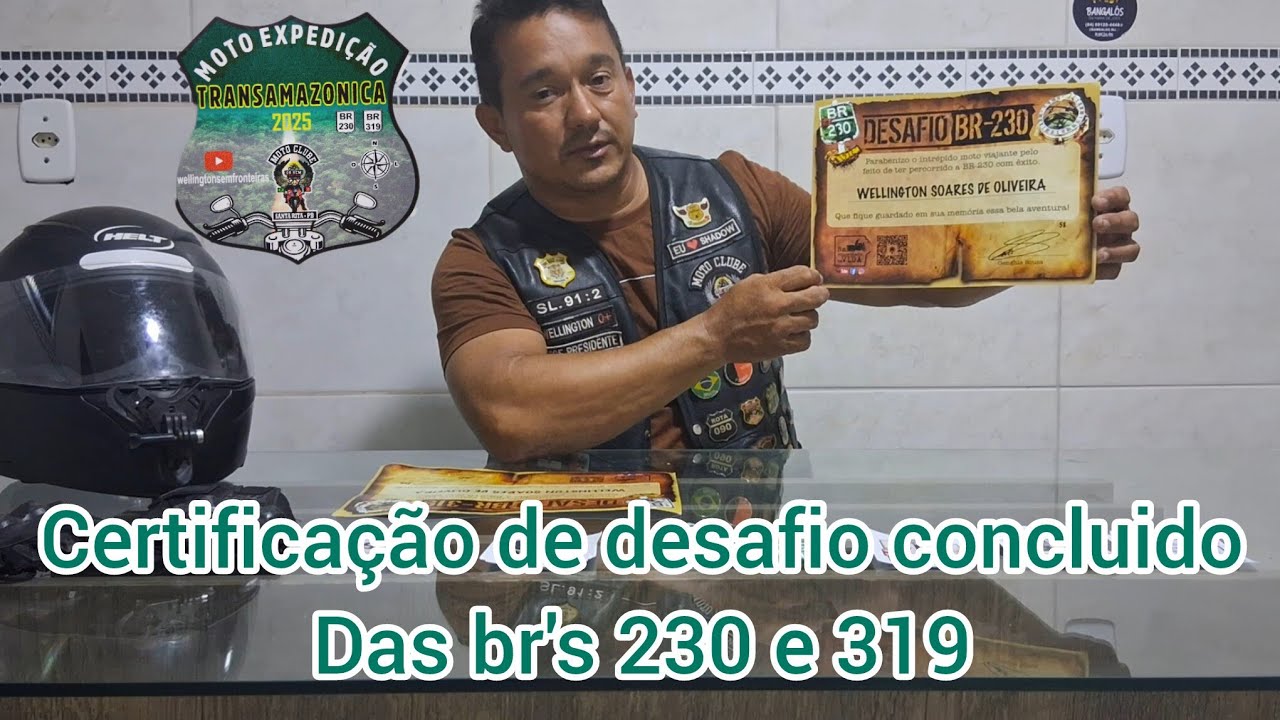 Certificação de conclusão de desafio das BR's 230 e 319
