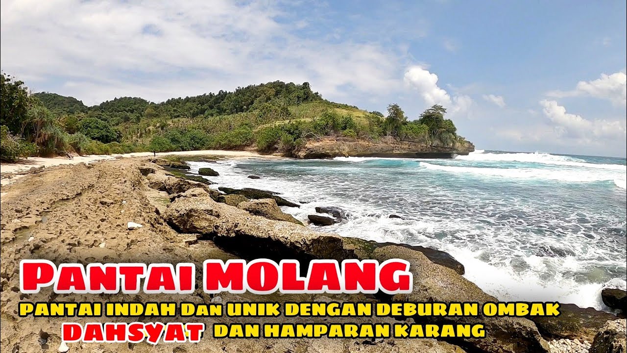 Pantai MOLANG Pantai INDAH Dan UNIK Dengan Deburan Ombak yang DAHSYAT Dan Hamparan Karang !