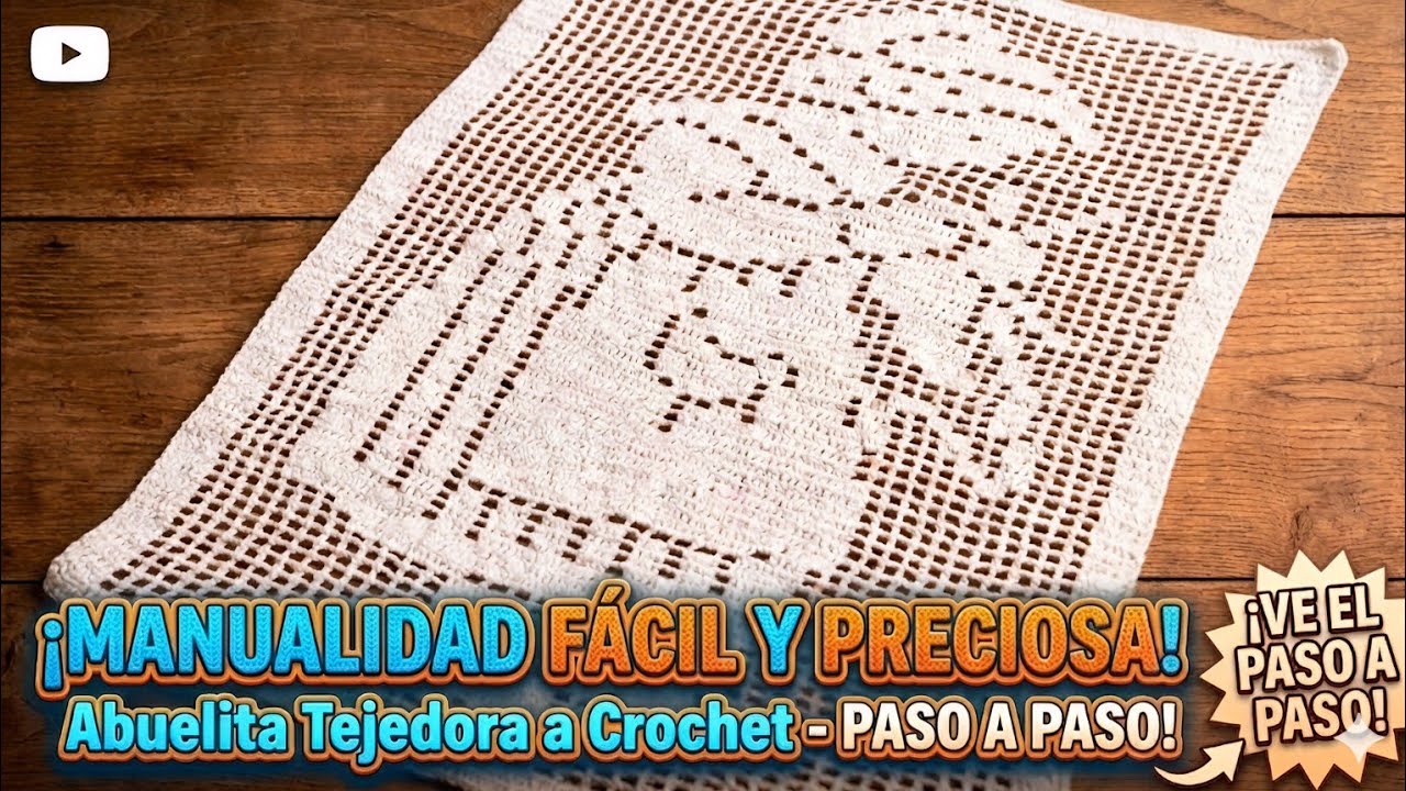 Carpeta o mantel Abuelita tejedora a crochet video 1