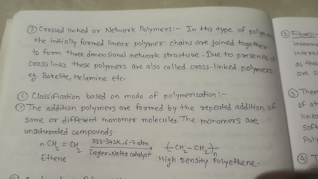 Polymers and their Classification