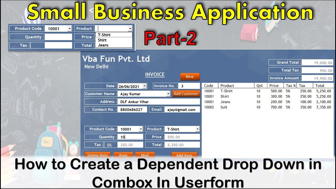 Small Business Application Part-2 | Excel Application | In Excel | In Hindi