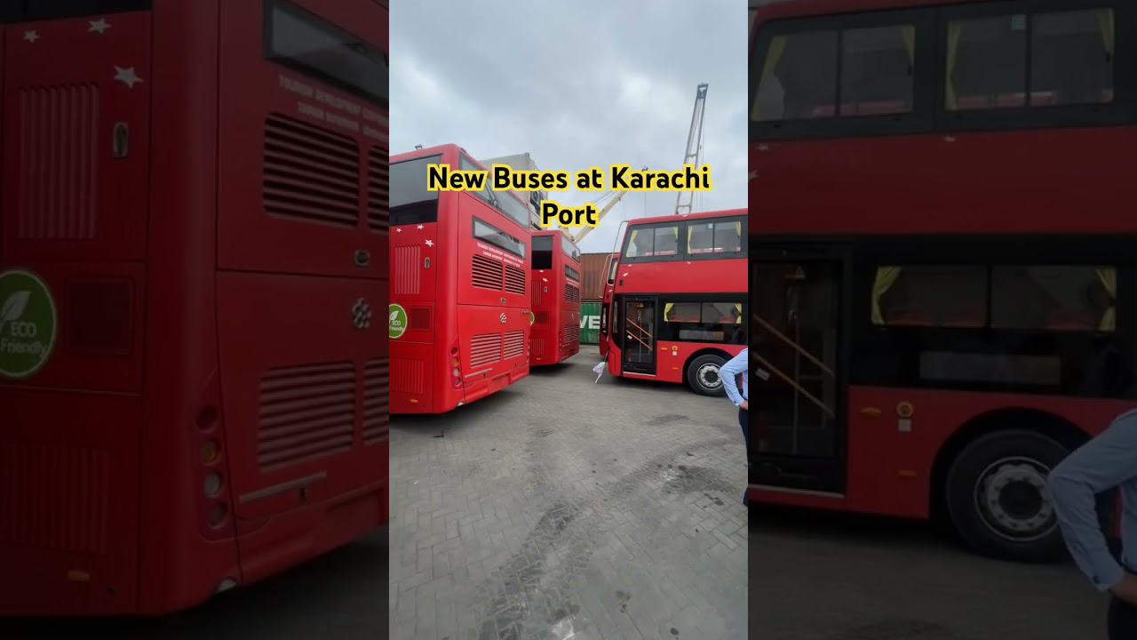 New Buses at Karachi Port Pakistan: Exclusive footage #pakistanbus #newbuses