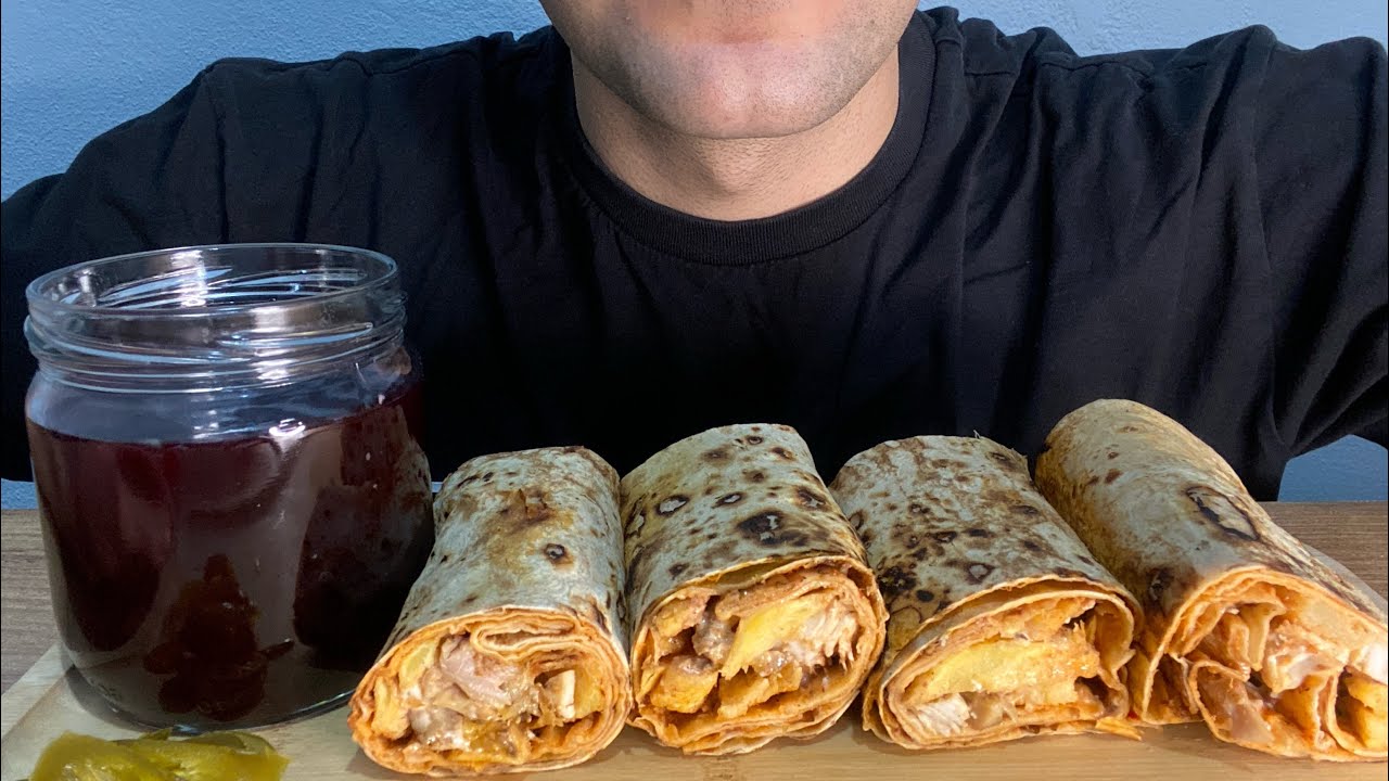 ASMR MUKBANG/ DÖNER ASMR🌯TAVUK DÜRÜM ASMR🍕ZURNA DÜRÜM ASMR🍟