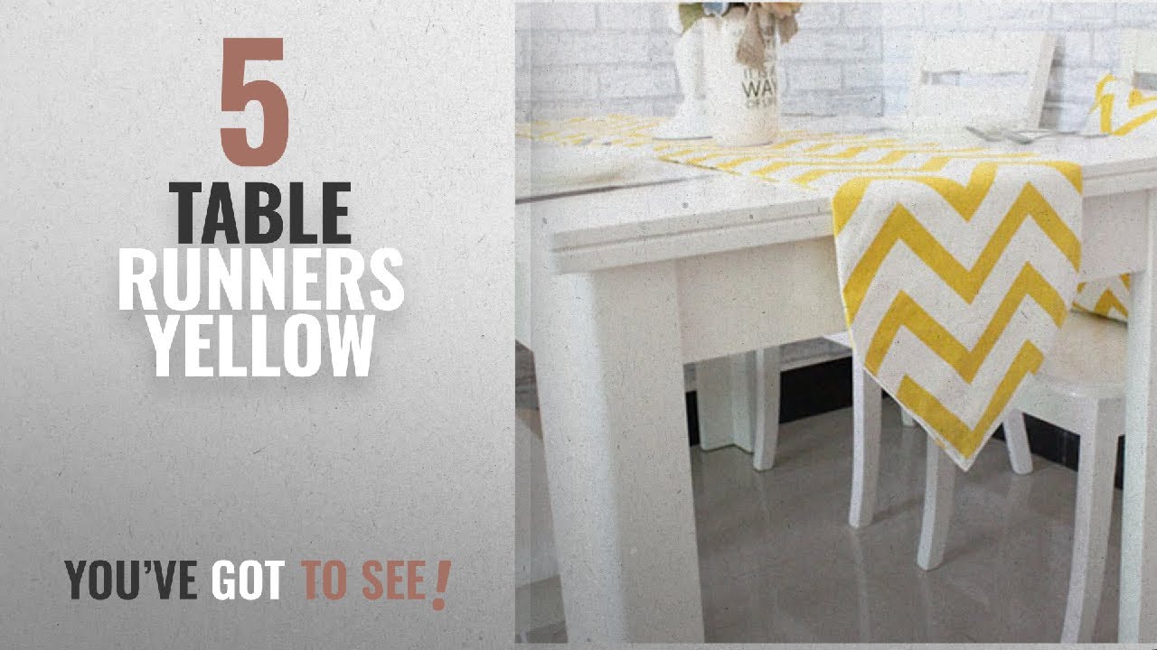 Best Table Runners Yellow [2018]: Uphome 1pc Classical Chevron Zig Zag Pattern Table Runner -
