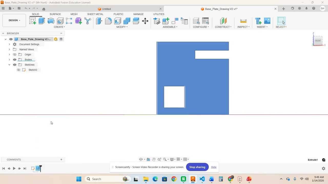 Activity 1.3.2 BASE PLATE Drawing 1