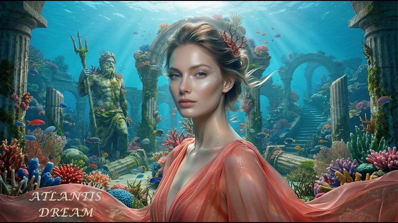 Atlantis Dream 🌊 4K Underwater Fantasy Ambience | Crystal City of Atlantis (1 Hour)