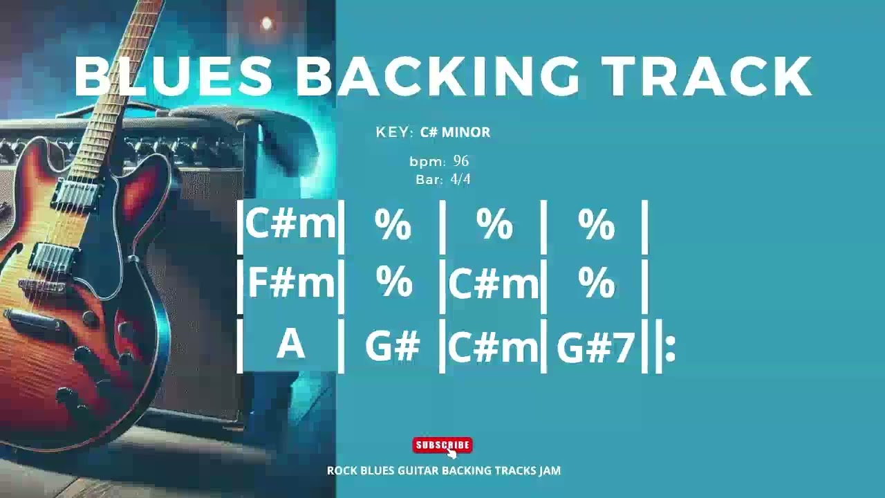 Blues Backing Track in C# Minor B.B. King Style 96 BPM