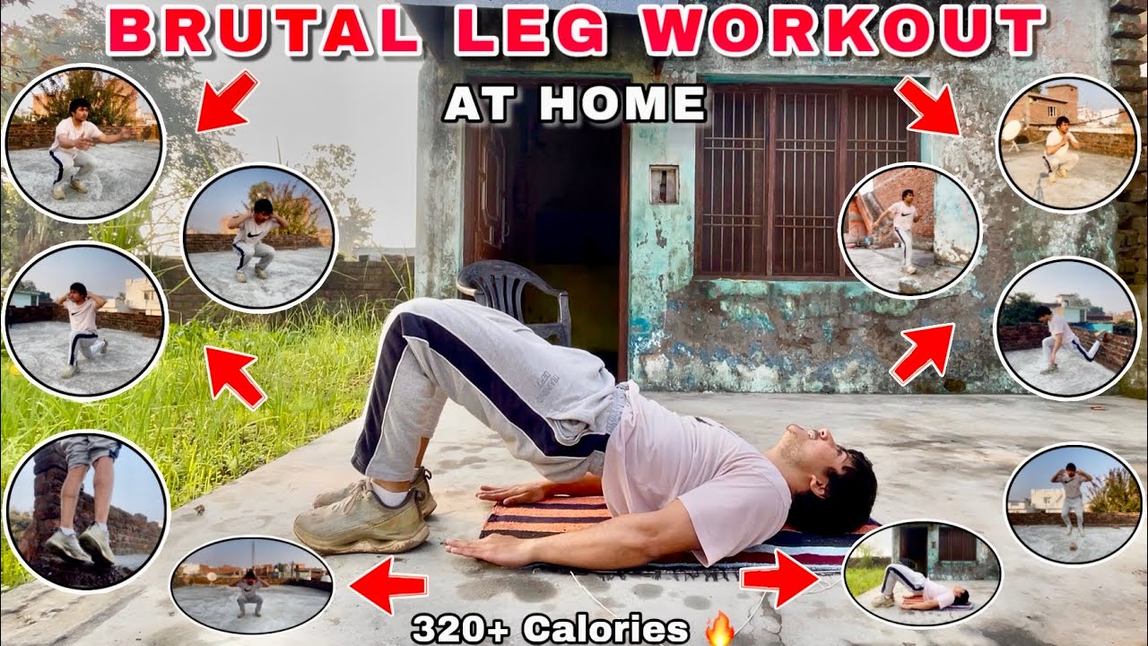 Top 10 Brutal Bodyweight Leg Exercises at Home 🔥 (No Equipment)