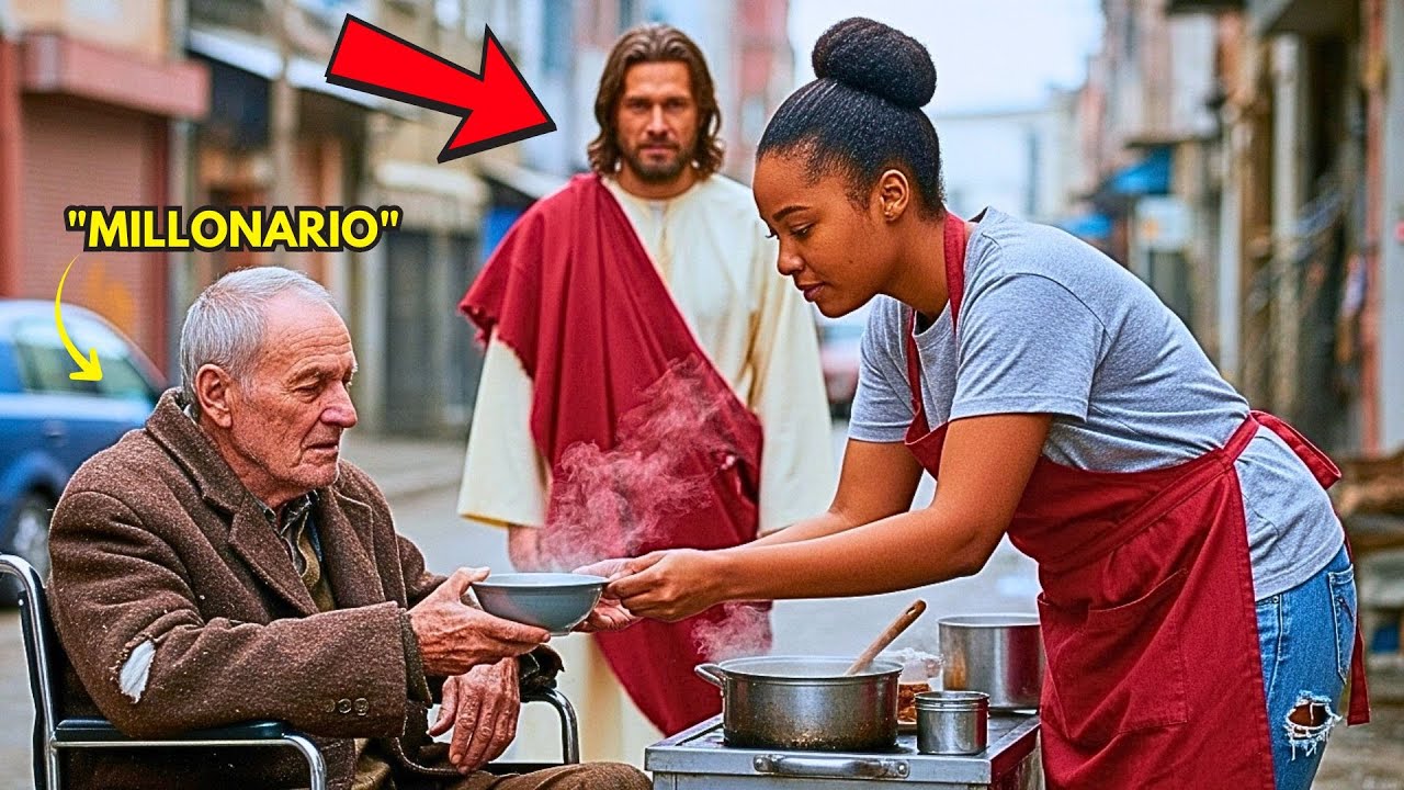 ELLA ALIMENTÓ A UN HUMILDE MENDIGO CADA DÍA… HASTA QUE JESÚS REVELÓ LA VERDAD QUE NADIE ESPERABA