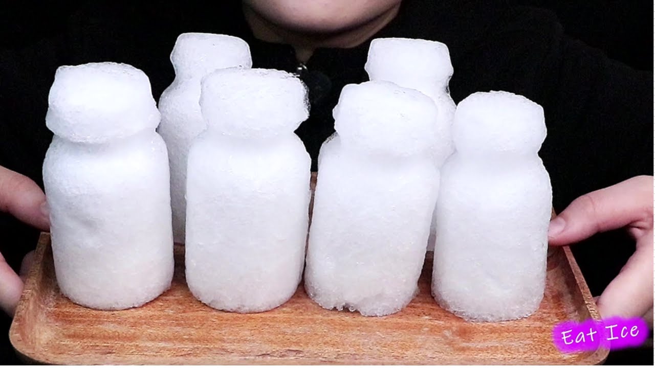ASMR Eat Ice| medicine jar SHAVEDICE💊💊💊 | 氷を食べる音  Thánh Ăn Đá  얼음 리얼사운 mukbang Satisfying CRUNCHY