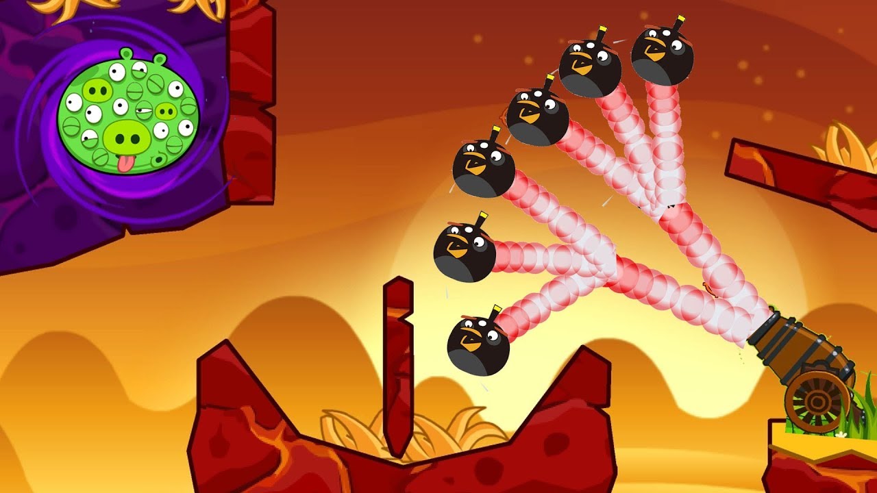 Angry Birds Collection Birds 3 - EXPLODE STONE AND BLAST PIGGIES WITH BOMBER!