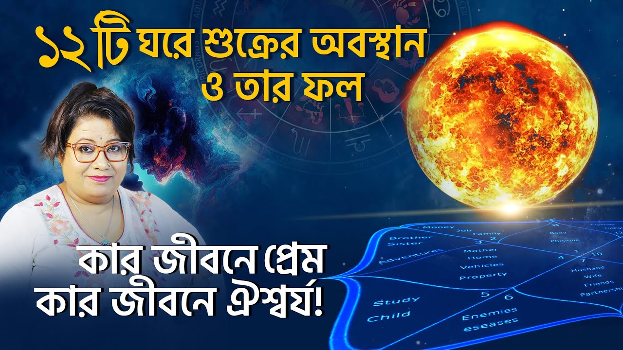১২টি ঘরে শুক্রের অবস্থান ও তার ফল – কার জীবনে প্রেম, কার জীবনে ঐশ্বর্য ! Dr Balaka Banerjee