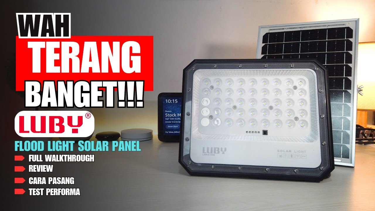 Wah Terang Banget!!! Lampu LED Flood Light with Solar Panel LUBY - Lampu Solar Cell
