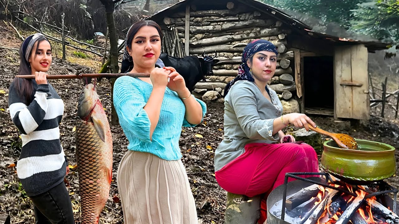 Iranian Village Cooking: Rural Girls’ Secret Fish Recipes & Baking Fresh Onion Bread