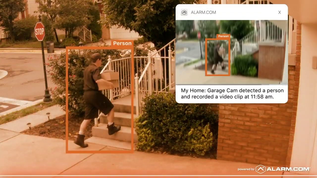 ALARM.COM Video Analytics Detects People, Vehicles and Animals + ALERTS YOU